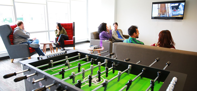 Bright and welcoming shared spaces in the University of Calgary's newest residence buildings reflect sustainable design principles that support health, comfort and wellness.