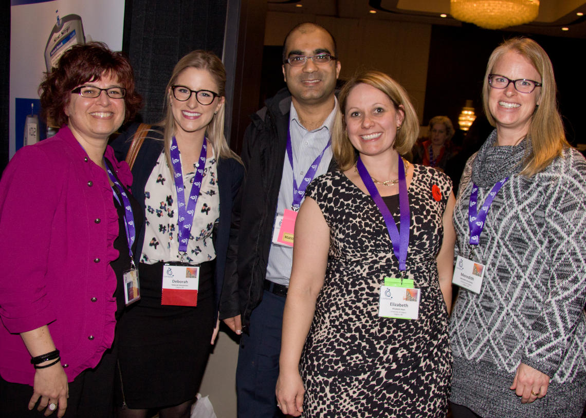 From left, Rita Assabgui, executive director of CAPWHN, Deborah Wasylenko, Muhammad Kashif Mughal, Elizabeth Keys and Merilee Brockway at the CAPWHN conference.