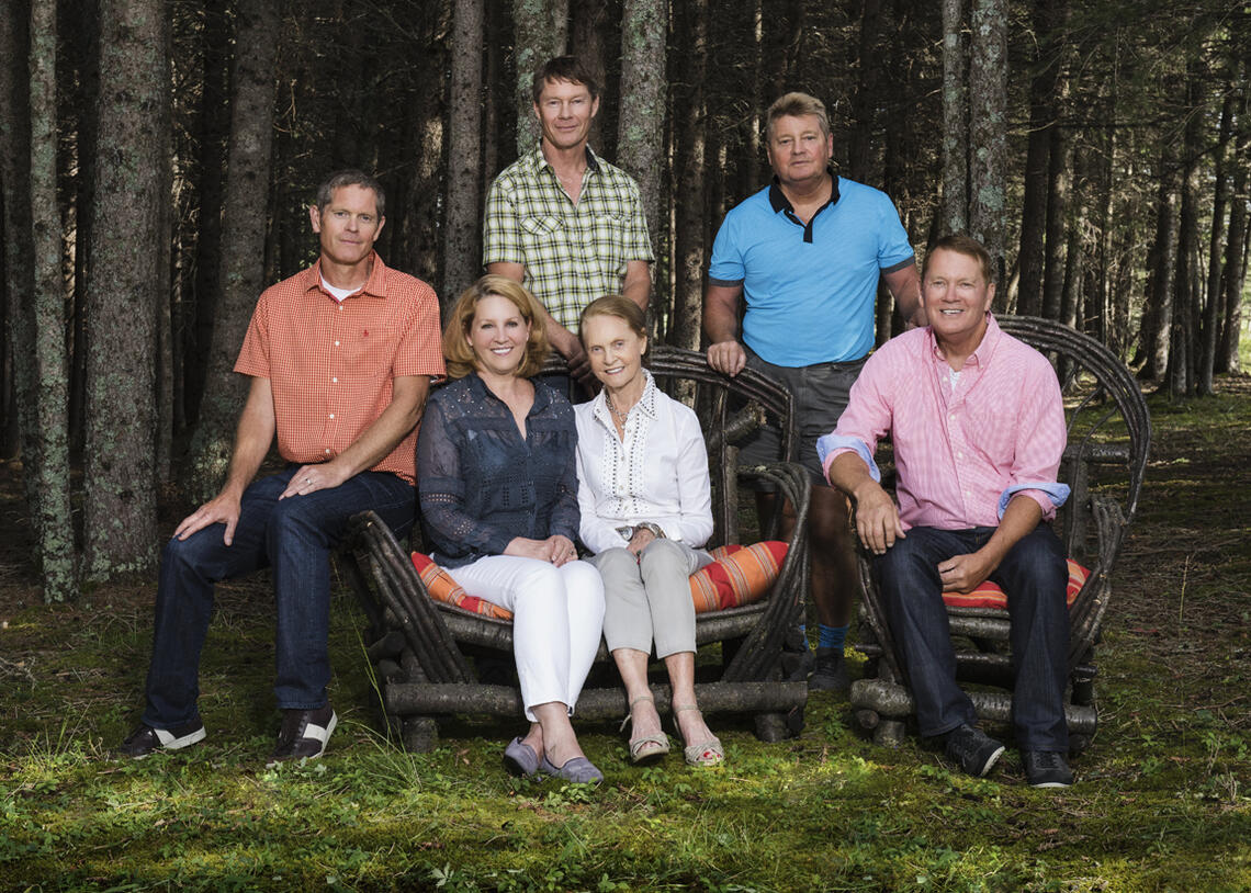 Clockwise from left: sons Jeff Hotchkiss, Richard Hotchkiss, Paul Hotchkiss, John Hotchkiss, Rebecca Hotchkiss, daughter Brenda Mackie