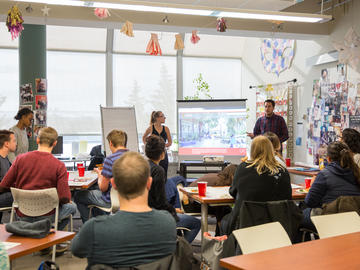 Students participate in an open conversation about cannabis culture, consumption and knowledge at the Cannabis Cafe during UFlourish 2018.